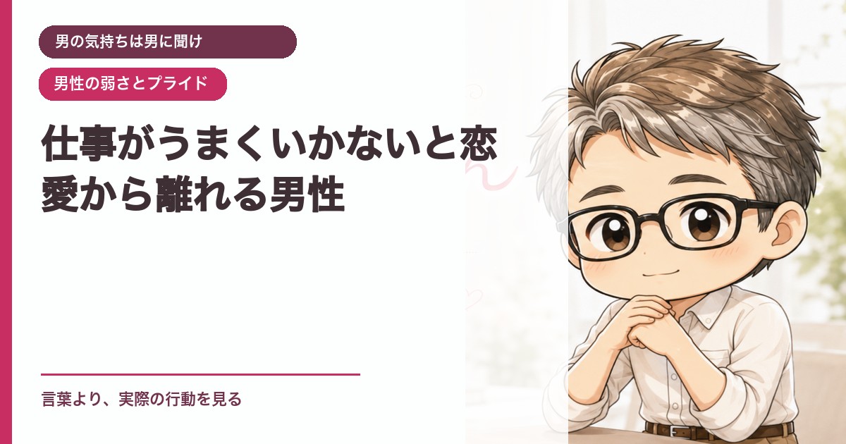 仕事がうまくいかないと恋愛から離れる男性｜男の気持ちは男に聞け｜恋愛おじさん