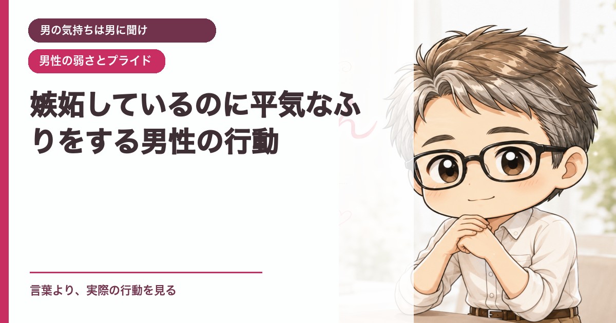 嫉妬しているのに平気なふりをする男性の行動｜男の気持ちは男に聞け｜恋愛おじさん