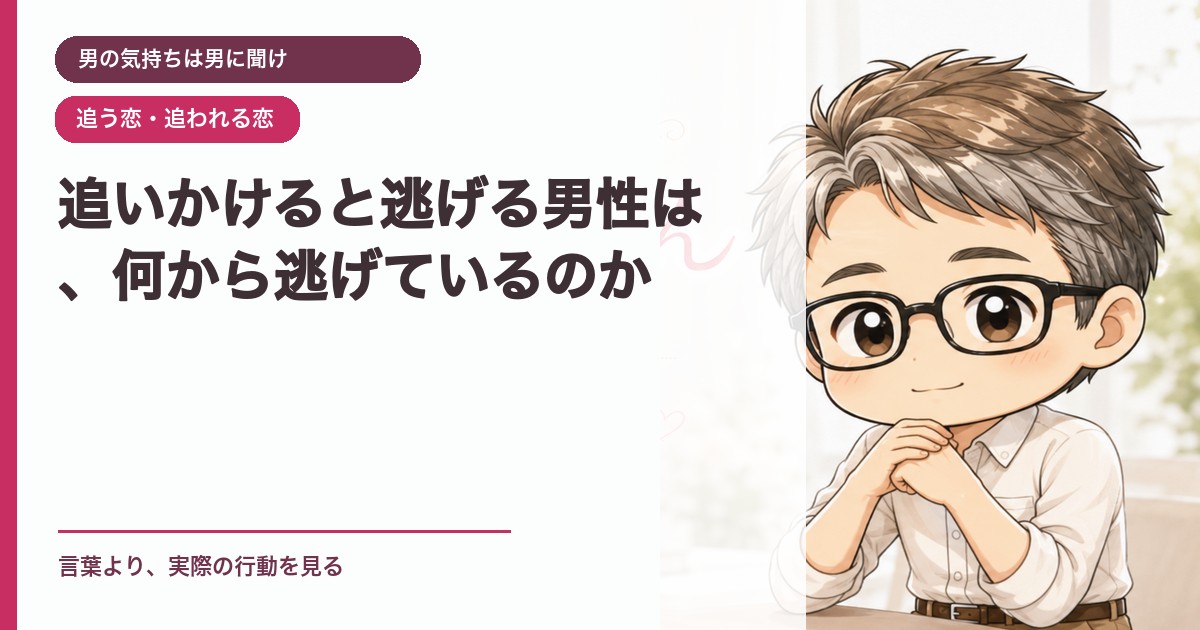 追いかけると逃げる男性は、何から逃げているのか｜男の気持ちは男に聞け｜恋愛おじさん